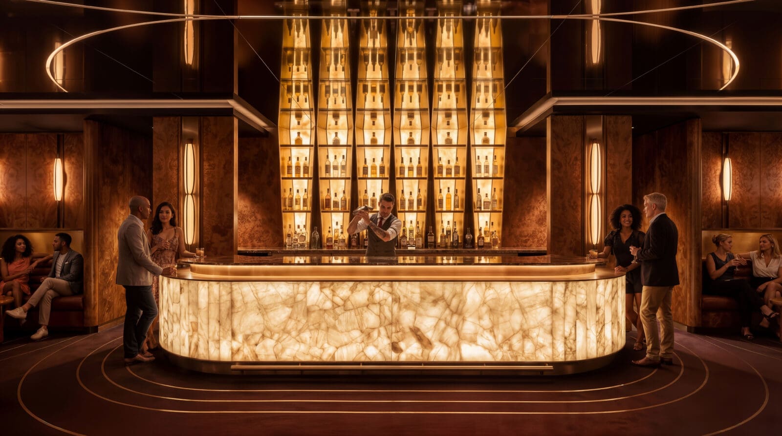 Rendering of the bar in The Kades Club (Courtesy of the Hobby Center)