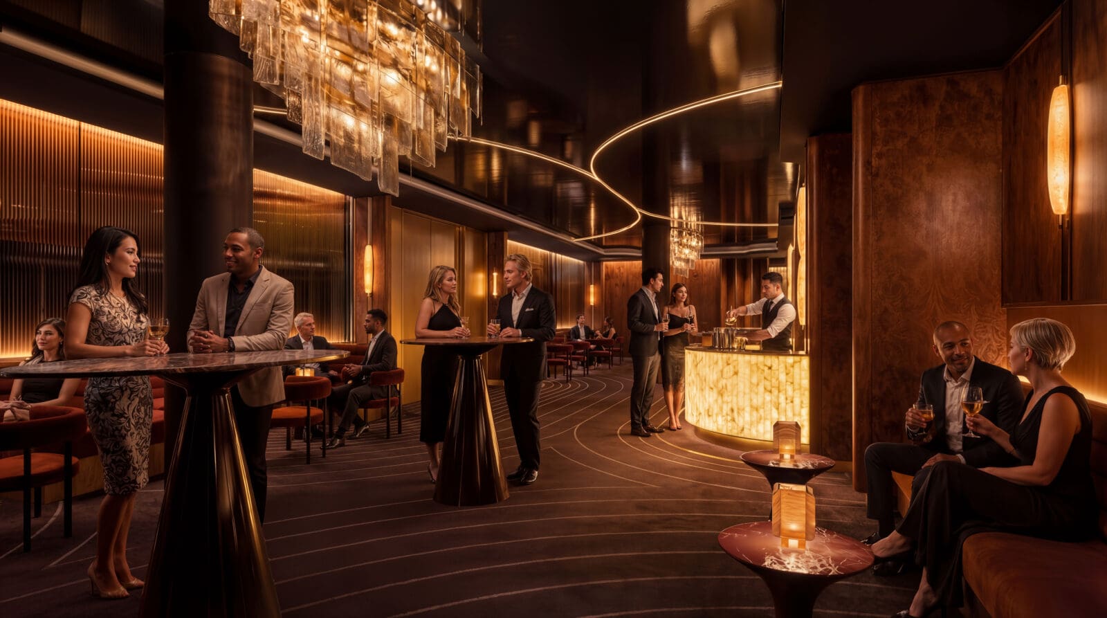 Rendering of The Kades Club, the Hobby Center's new hospitality lounge (Courtesy of the Hobby Center)