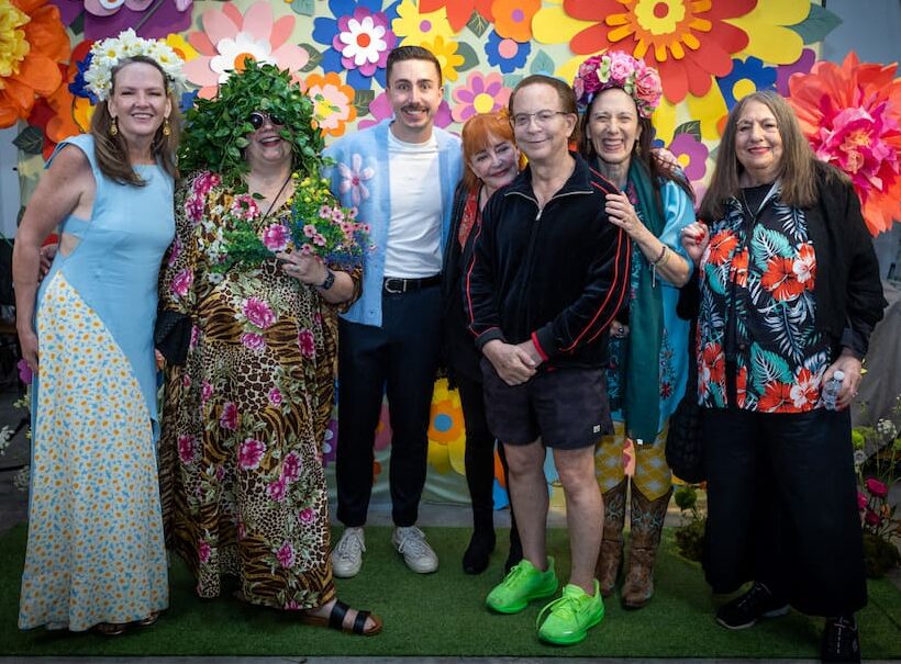 Barbara Davis, Lester Marks, Kimberly Germillion, Yvonne Garcia, Catherine D. Anspon & John Walker at Art League Houston 2026 Montrose Art Party (Photo Laura Burlton)