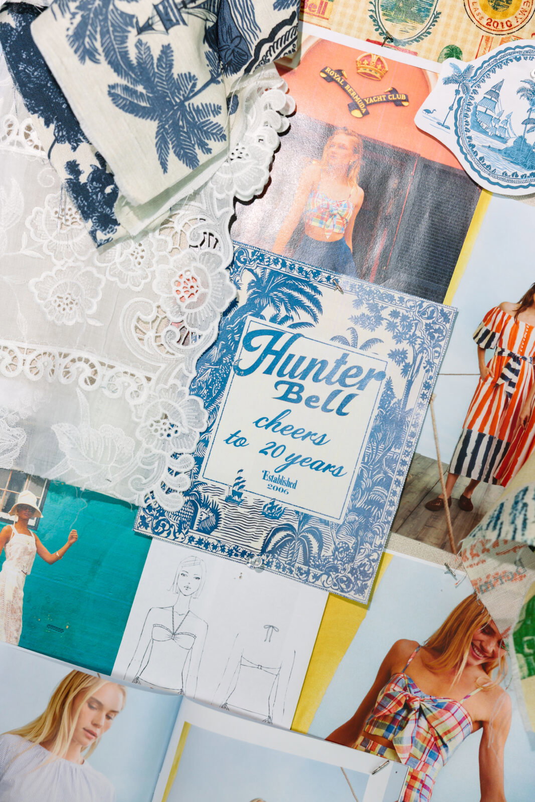 A snippet from the mood board celebrating Hunter Bell's 20th anniversary (Photo by Caroline May)