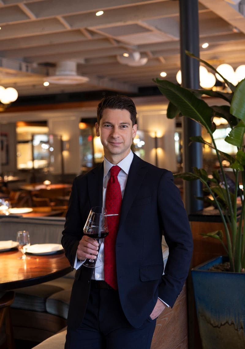 Evan White, Bludorn Hospitality Group's wine director, began his wine career at Babbo. (Photo by Julie Soefer)