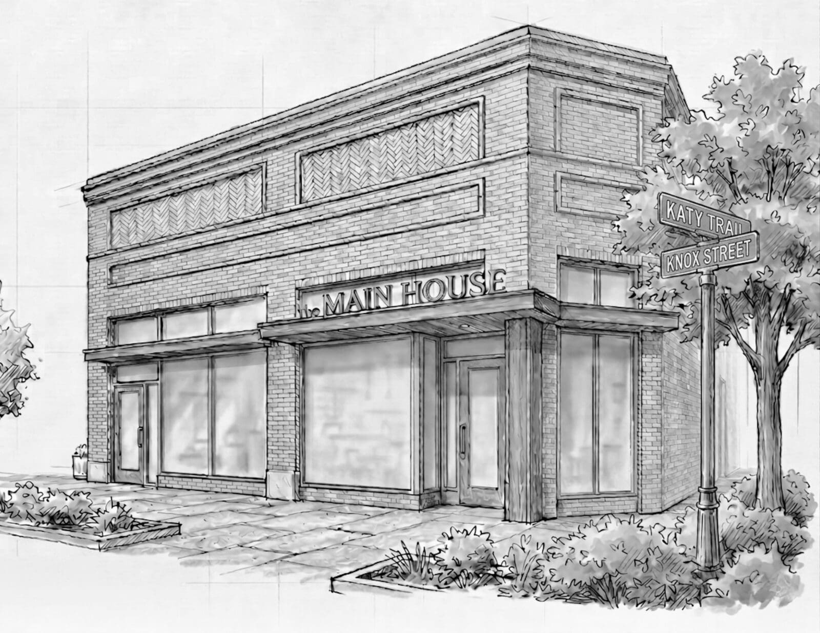 From the owners of il Bracco, Main House will be a new all-day restaurant at Dallas' Knox Street development. (Rendering courtesy)