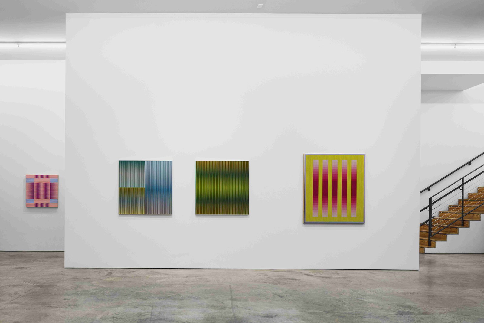 An installation view of "Carlos Cruz-Diez and Julian Stanczak: A Difference in Tone — Two Investigations of Color," 2026, at Sicardi | Ayers | Bacino gallery. (Photo by Francisco Ramos. Courtesy Sicardi | Ayers | Bacino)