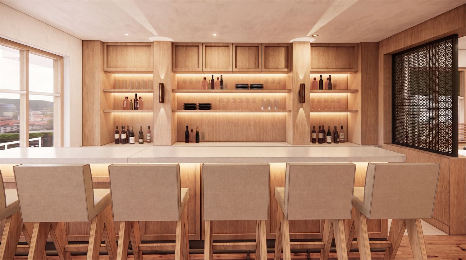 At Masía, the kitchen will be led by Spanish chef Lenin Busquet, who formerly worked as Head Chef of Annua in Spain. (Rendering courtesy of Gensler)