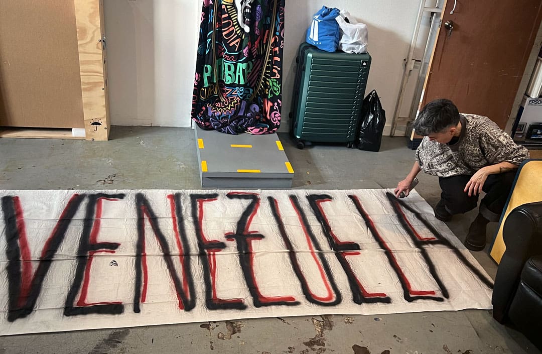 Artist Violette Bule in her Houston studio (Photo by Eduardo Viloria)
