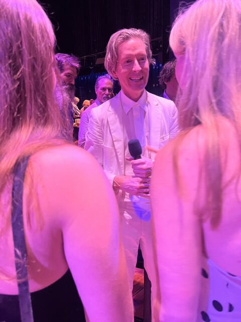 Before the program, Wes Anderson visiting with young Houston cinephiles and emerging filmmakers.
Photo Credit: Alison Medley