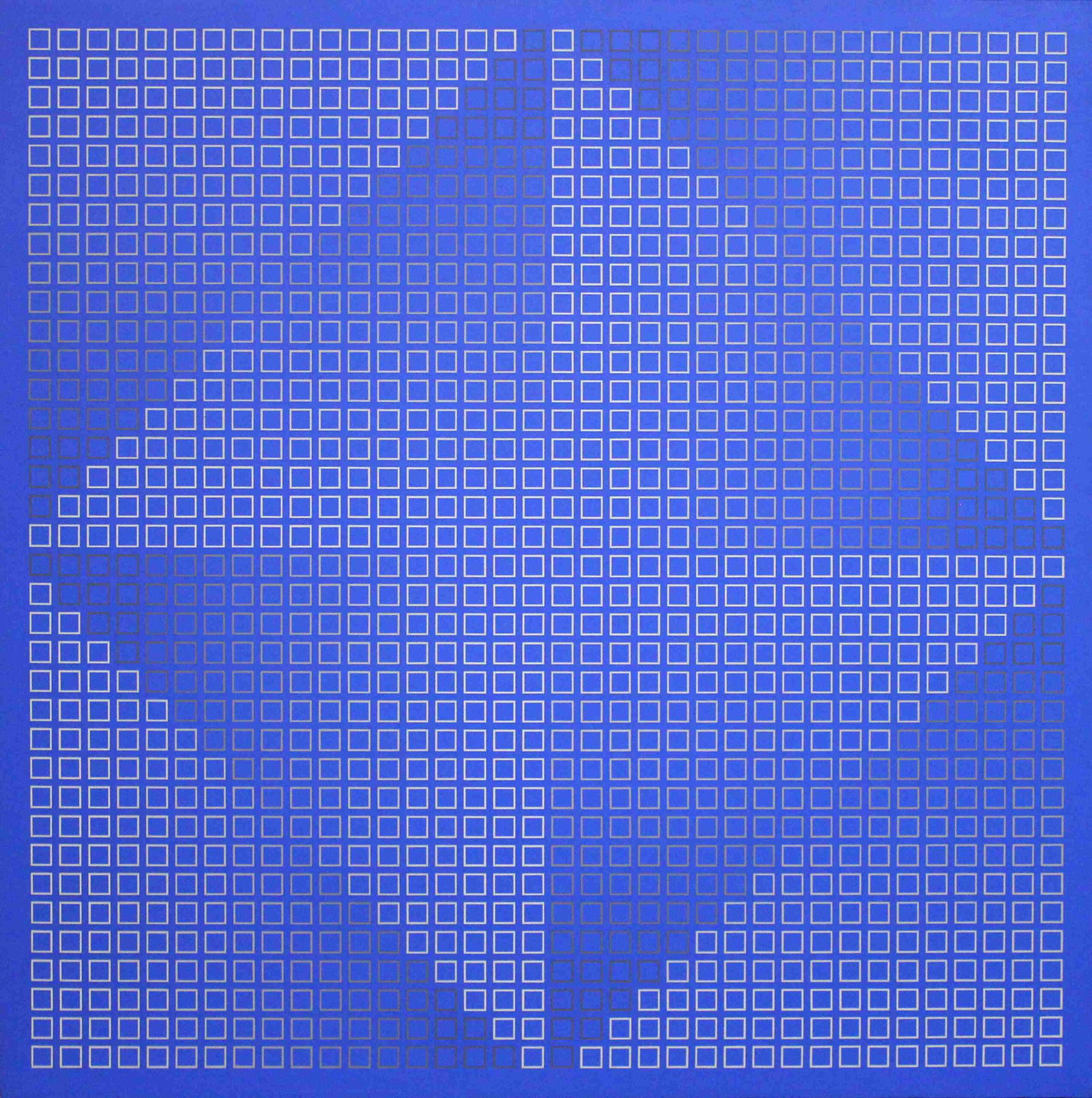 Julian Stanczak, "Blue + Gray," 1981, at Sicardi | Ayers | Bacino (Photo by Francisco Ramos. Courtesy Sicardi | Ayers | Bacino)