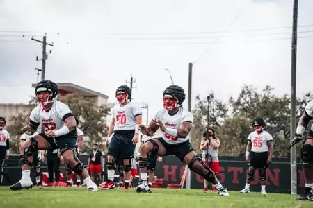Shadre Hurst anchors a rebuilt Houston offensive line. (Courtesy UH Athletics)