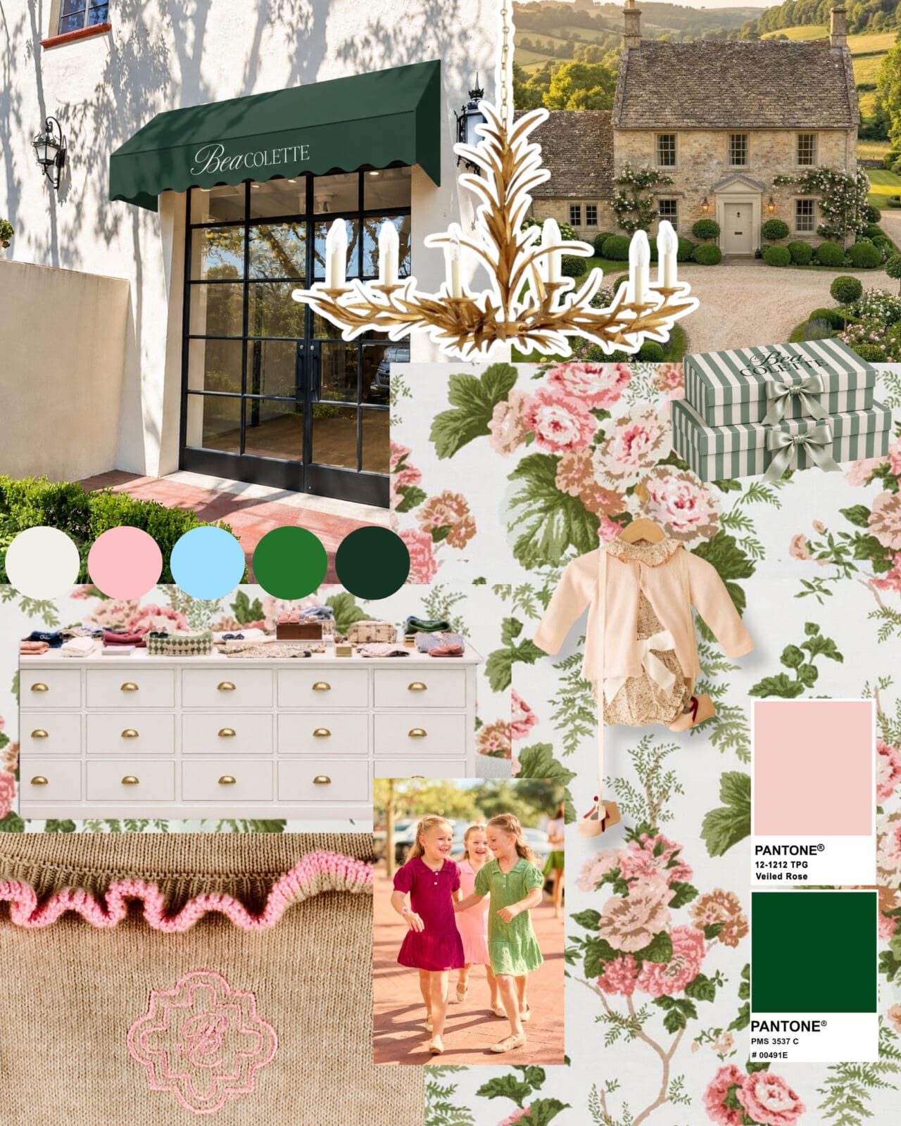 The vision for the Bea Colette boutique is rooted in English countryside chic — nostalgic femininity, character, charm, and rich textures. (Courtesy Bea Colette)