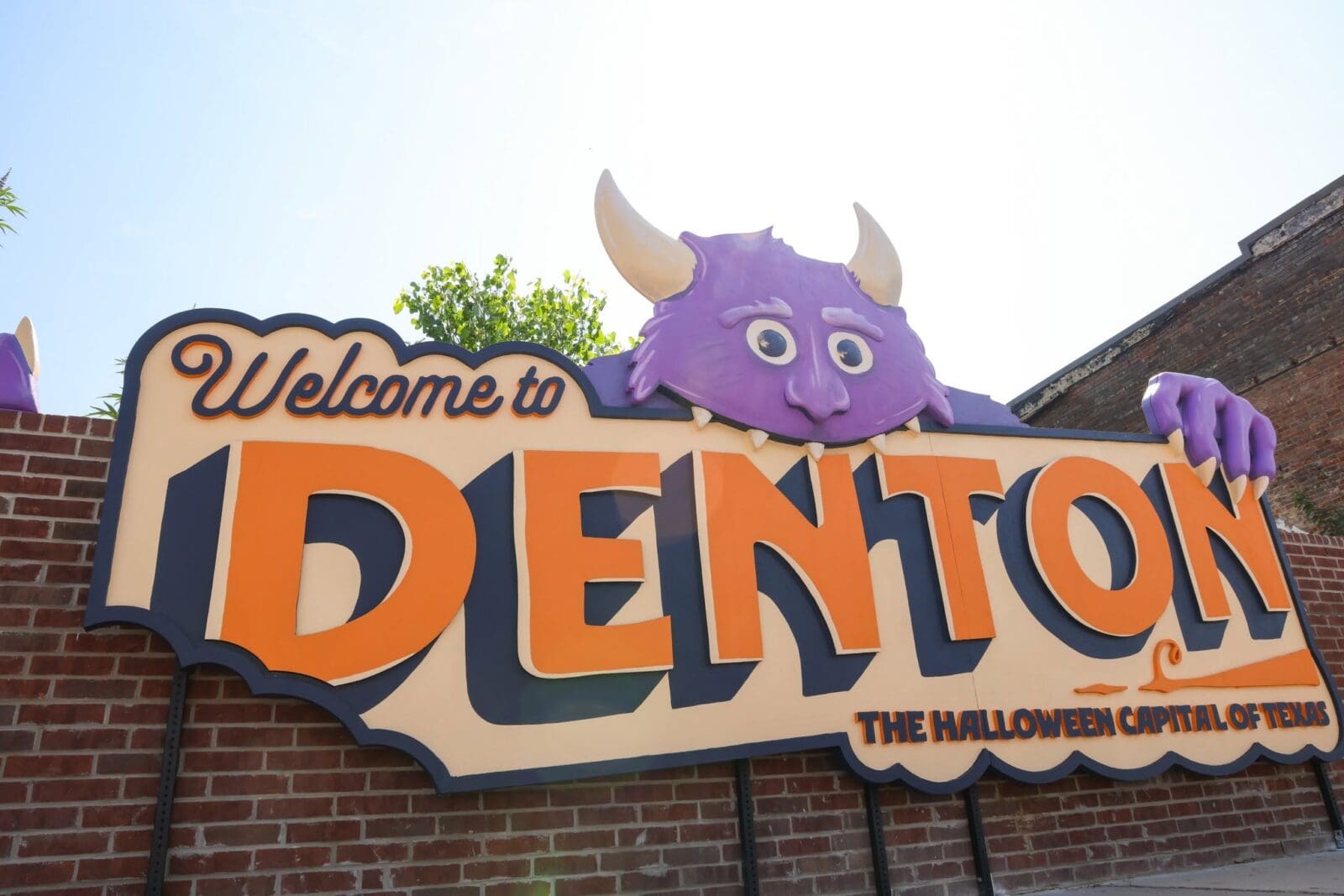 All October long, Denton's downtown square is decked out in spooky decor. (Courtesy of Denton Halloween)