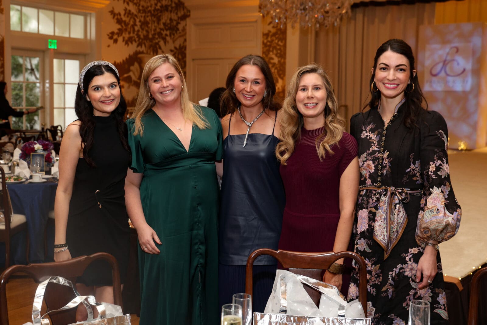 Haley Dudenhoeffer, Katie Peterson, Katie Jones, Rachel Glass, Elizabeth Cotter at the Houston Junior League Opening Style Show (Photo by Priscilla Dickson)