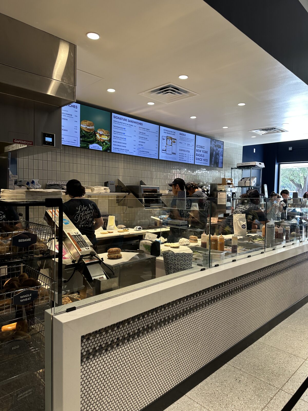 Inside the new New York City export, H & H Bagels is located in River Oaks. The first location in Texas. (Photo by Courtesy of H & H Bagels)