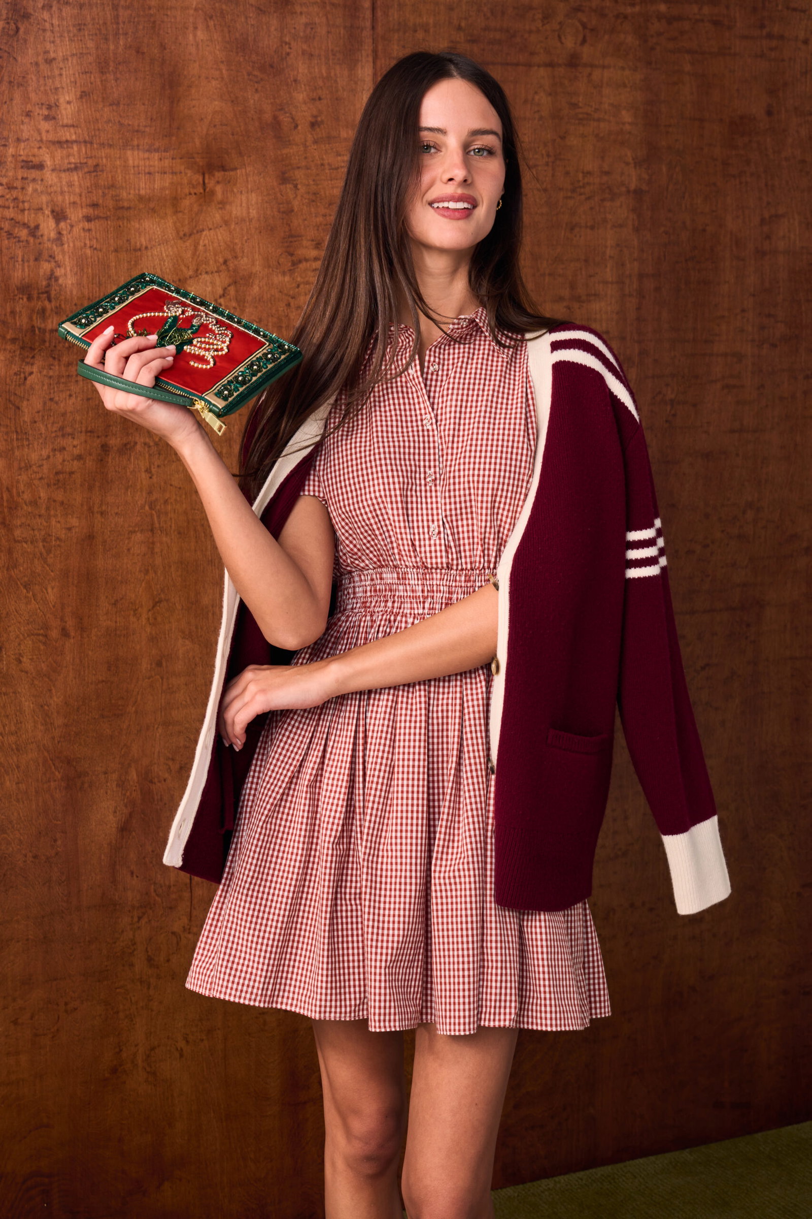 Kate Dress paired with Varsity Sweater with