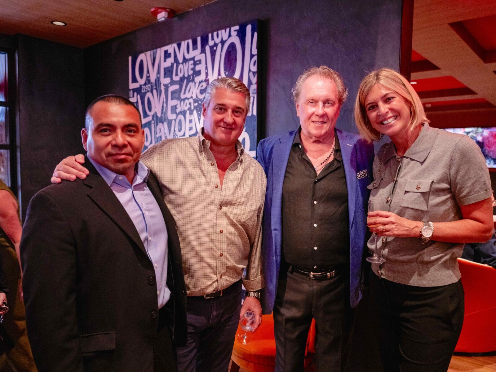 Bari's Pedro Teyuca, Manolo Mugnos, Tommy Nally and Black Forest Ventures' Janine Jones at the opening for Bari. (Photo courtesy of Bari) 