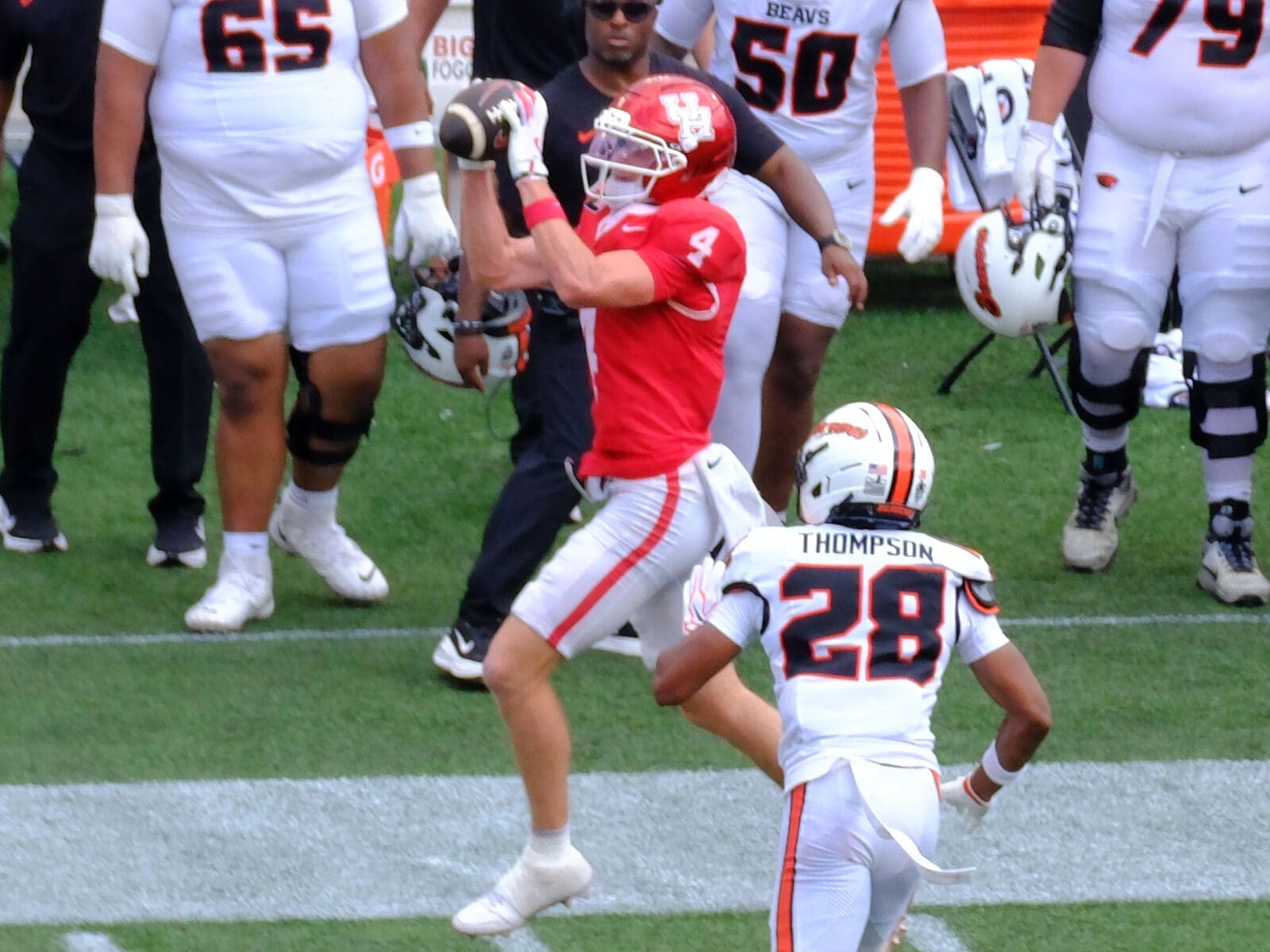 University of Houston wide receiver Trent Walker isn't afraid to go get the football. (Photo by F. Carter Smith)