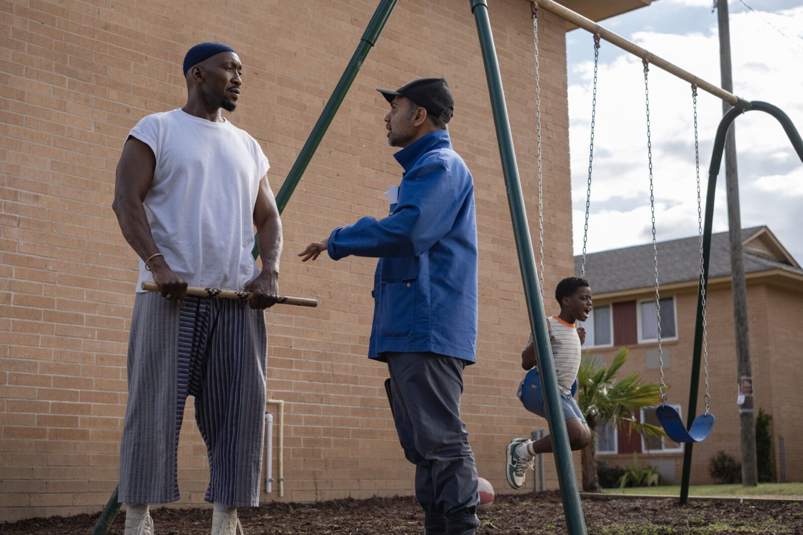 (L to R) Actor Mahershala Ali, director Bassam Tariq and actor Jahleel Kamara on the set of YOUR MOTHER YOUR MOTHER YOUR MOTHER, from Amazon MGM Studios.

Photo Credit: Jaclyn Martinez

© 2026 Amazon Content Services LLC. All Rights Reserved.