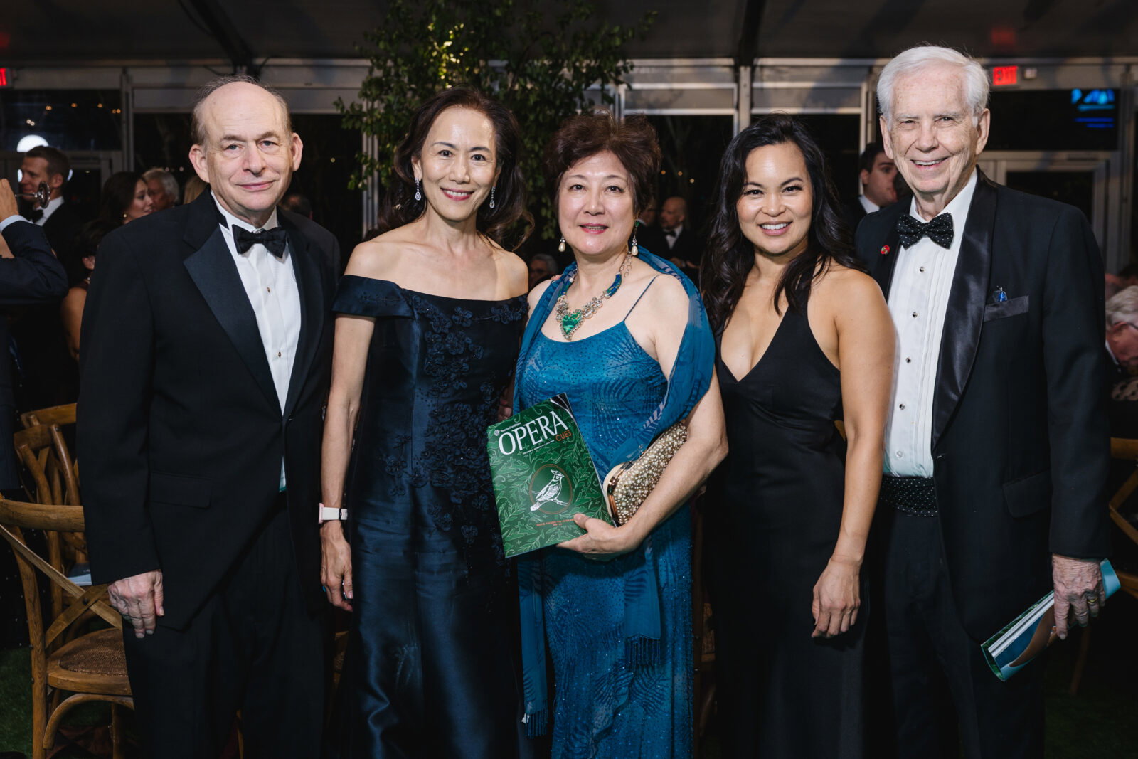 David Leebron & Y. Ping Sun, Lily Foster,  Charlotte Lee, Charles Foster at Houston Grand Opera Opening Night gala (Photo by Johnny Thang)