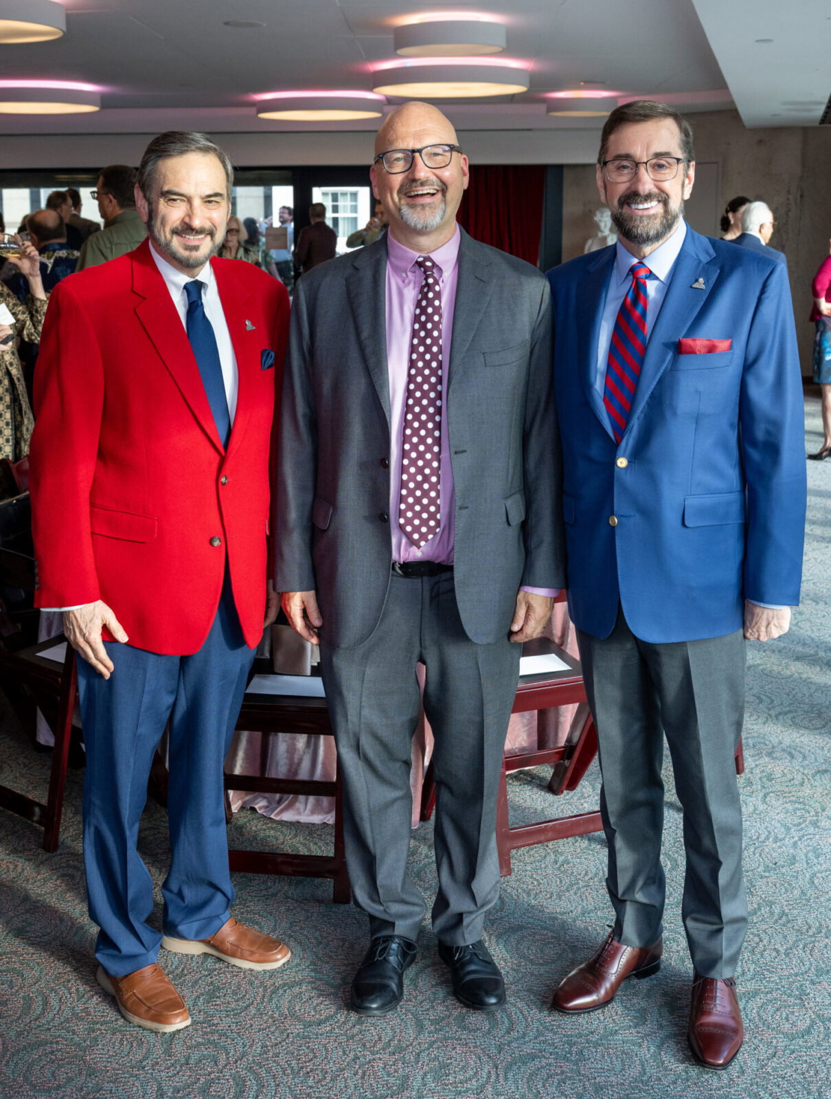 Associate producer Stephen McCauley, artistic director of Alley Theatre Rob Melrose, associate producer David Peavy at Alley Theatre Opening Night Dinner (Photo by Jacob Power)