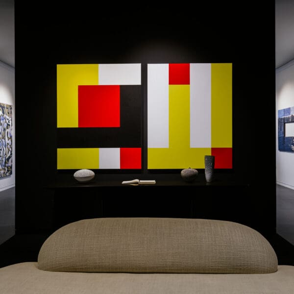 Mark Flood, "Reduced Death Anxiety," 2021; "Written Informed Consent," 2021, at Opera Gallery Houston (Photo by Francisco Ramos)