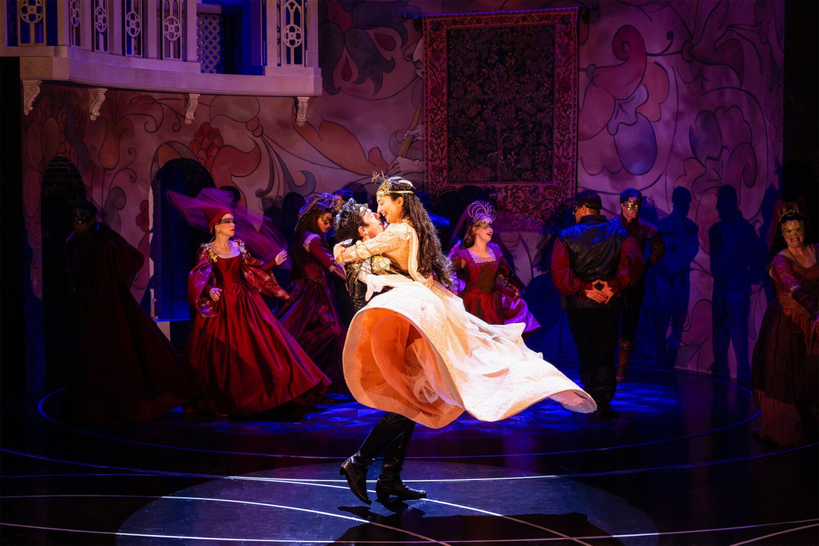 Rob B. Kellogg and Melissa Molano and the cast of Alley Theatre’s production of "Romeo and Juliet." (Photo by Lynn Lane)