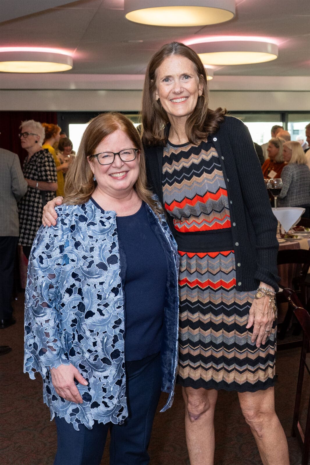 Alley Theatre managing director Jennifer Bielstein, Council Member Sallie Alcorn at Alley Theatre Opening Night Dinner (Photo by Jacob Power)