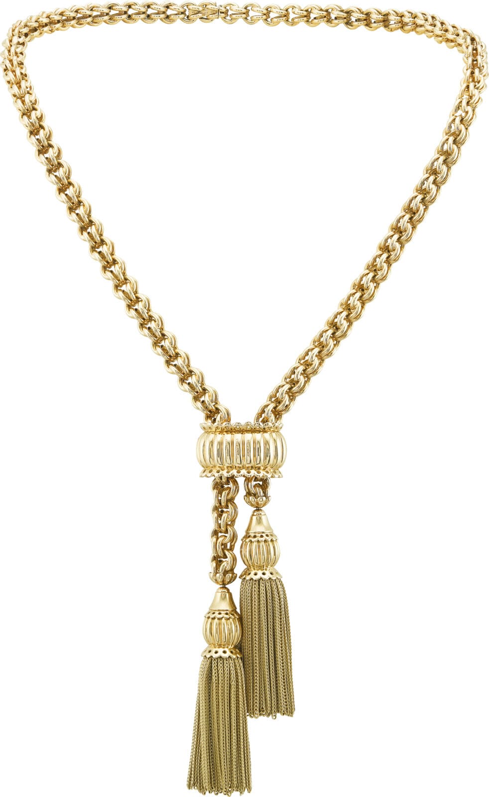 The Cords necklace in yelllow gold can also be worn as bracelet.