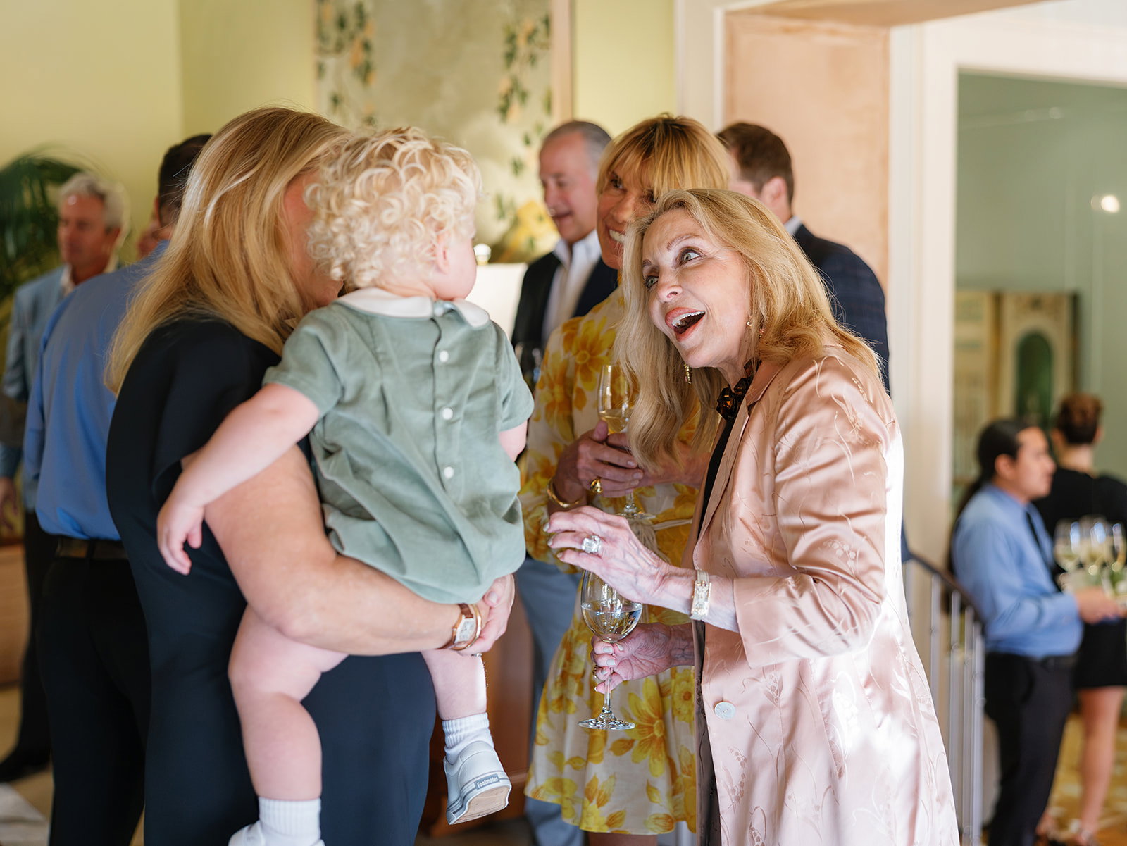 Jan Showers seeing her great grandson, Palmer Moldawer (Photo by Victoria Greig)