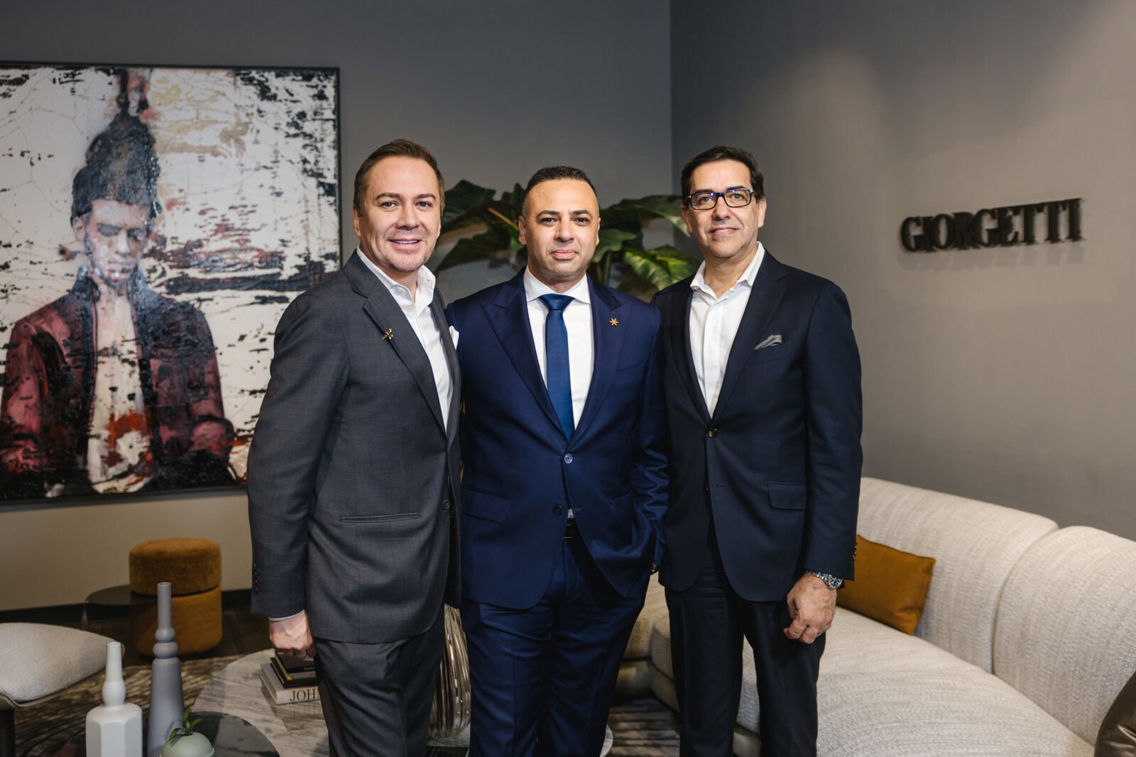 Adrian Dueñas, at BeDesign's Giorgetti celebration Rami Riad, Marcelo Saenz at BeDesign's Giorgetti celebration (Photo by Johnny Thang)