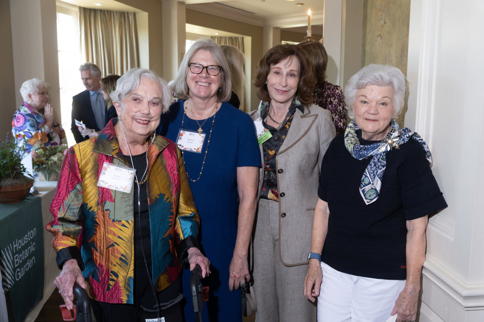 Anne Baillio, Melissa Kean, Barbara Gibbs, Susanne Glasscock at the Houston Botanic Garden annual luncheon (Photo by Daniel Ortiz)