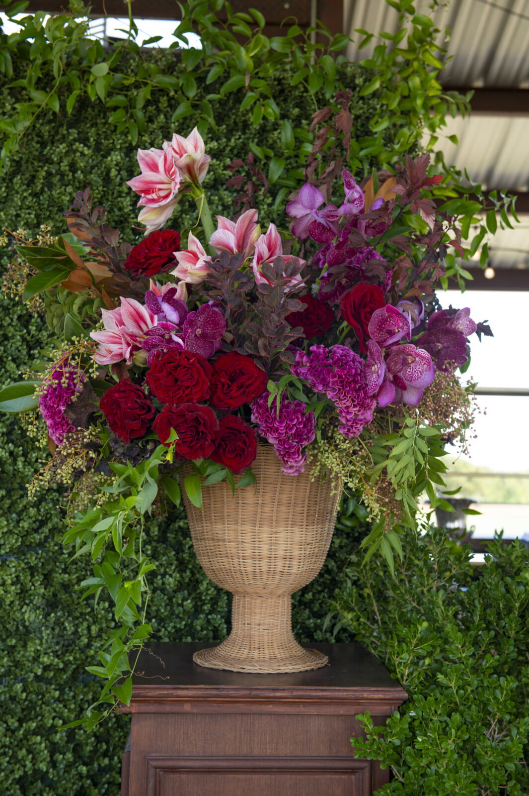 Floral installation from Jackson Durham Events, the "Petals and Ponies" sponsor (Photo by Tamytha Cameron)