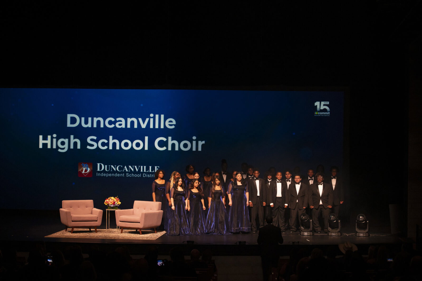 Duncanville High School Choir performs on-stage during the awards program.