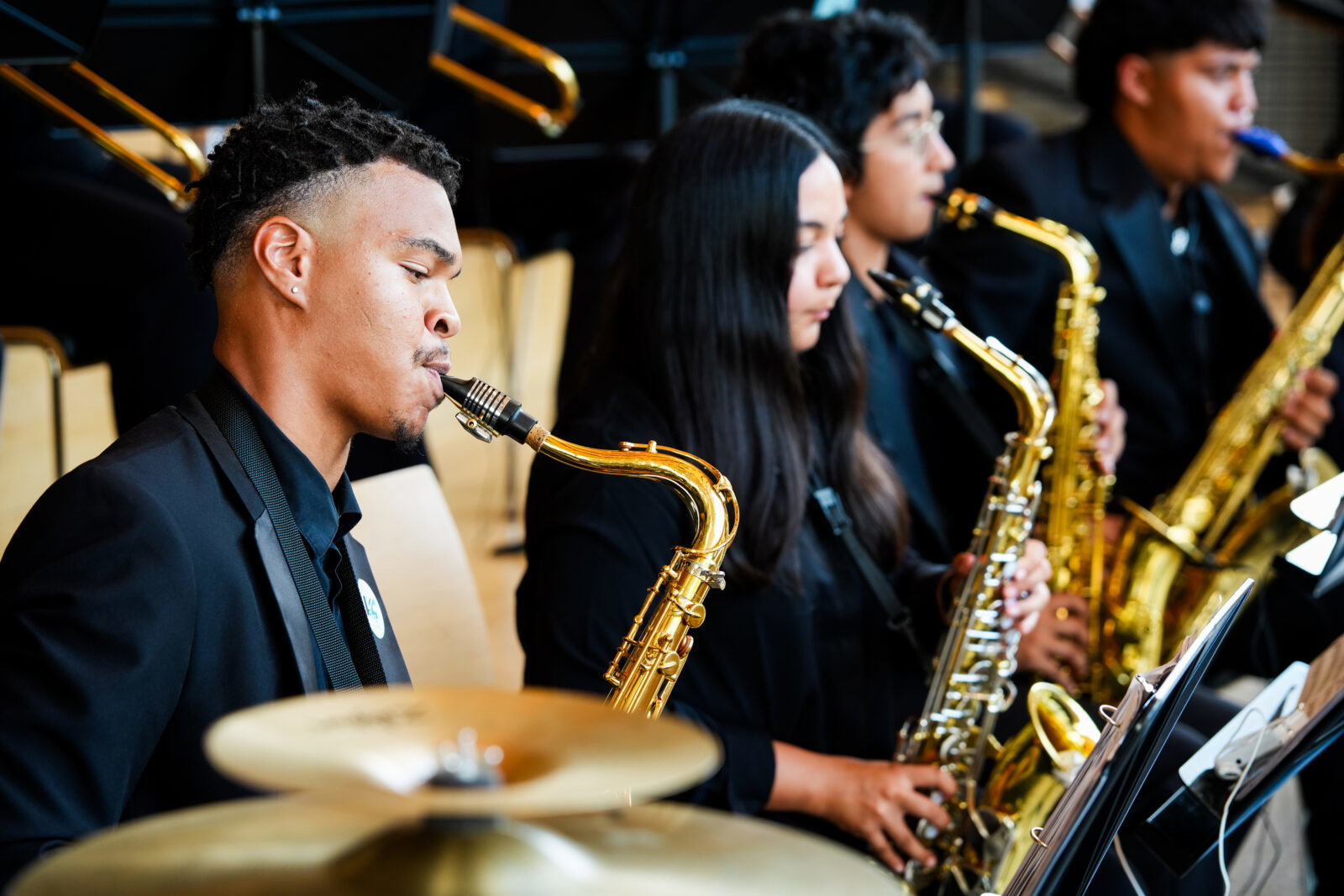 Multiple local school bands performed in the lobby of the auditorium throughout the welcome and VIP receptions.