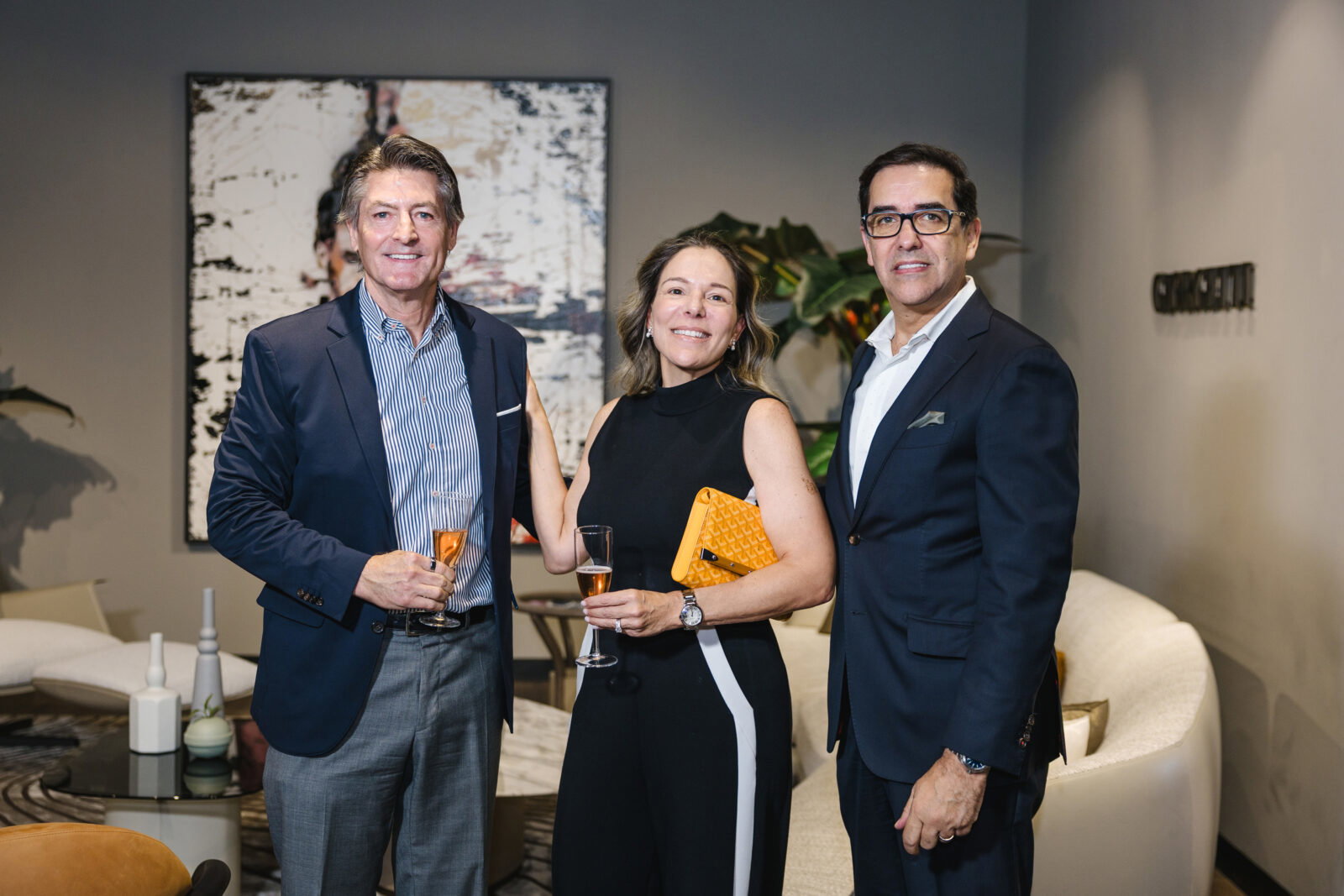 Eric Dunning, Sandra Facchi, Marcelo Saenz at BeDesign's Giorgetti celebration (Photo by Johnny Thang)