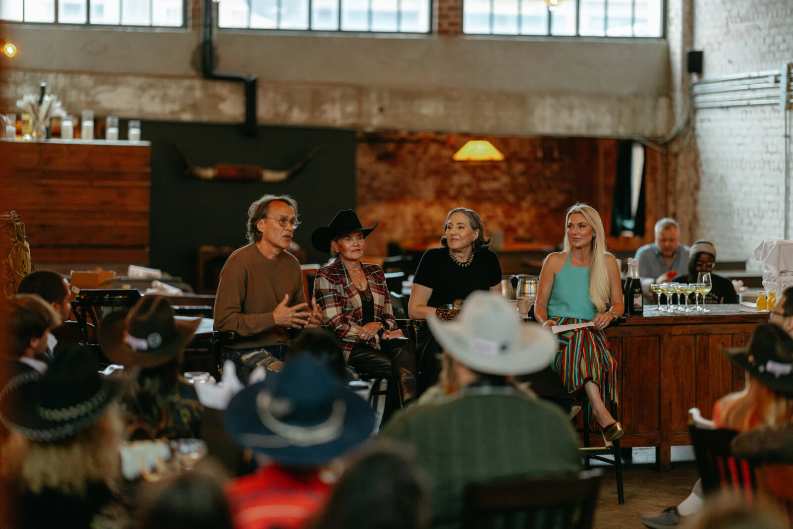 Tucker Brown, Susan Maddox, and Cheryl McMullen discussed the history and enduring appeal of Western fashion during the “Legends of the West” panel at Fashion Week Stockyards Style. (Photo by Dalton Duty)