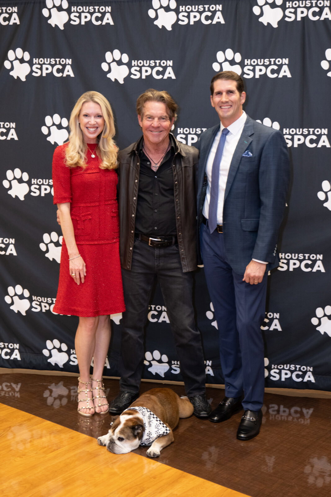 Lara Bonck, Dennis Quaid, Jon Bonck at Houston SPCA's 2026 Howl-O-Ween Ball (Photo by Wilson Parish)