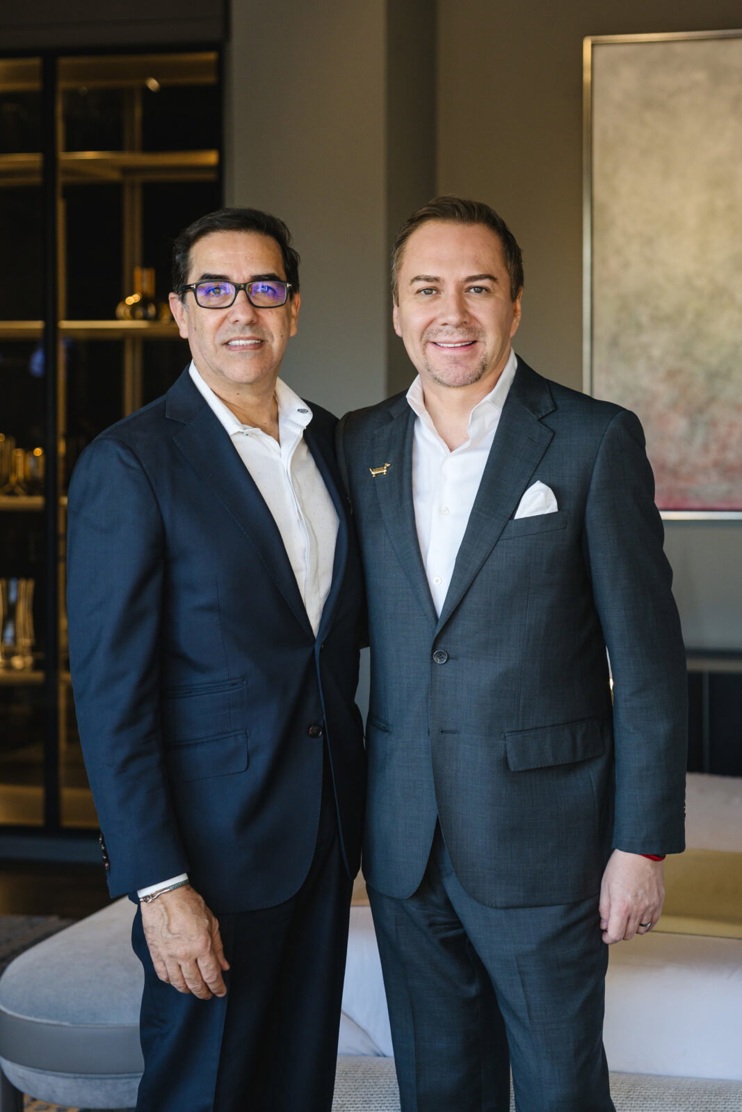 Marcelo Saenz & Adrian Dueñas at BeDesign's Giorgetti celebration (Photo by Johnny Thang)