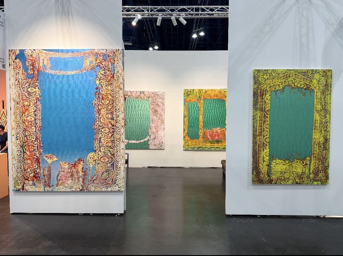 Mark Flood in. the Daily Flood booth, Special Project 6, Untitled Art, Houston, 2026, curated by Preston Douglas Boyer