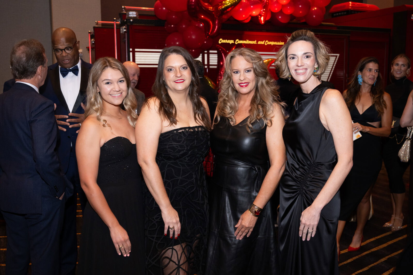 Megan Garcia, Casey Mitchell, Melissa Houser and Elizabeth Morris at the Red Hot Gala (Photo by Wilson Parish)