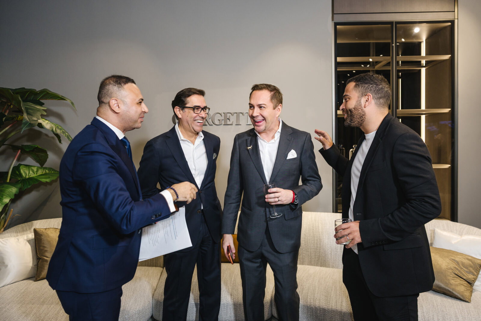 Rami Riad, Marcelo Saenz, Adrian Dueñas, Adel Sadek at BeDesign's Giorgetti celebration (Photo by Johnny Thang)