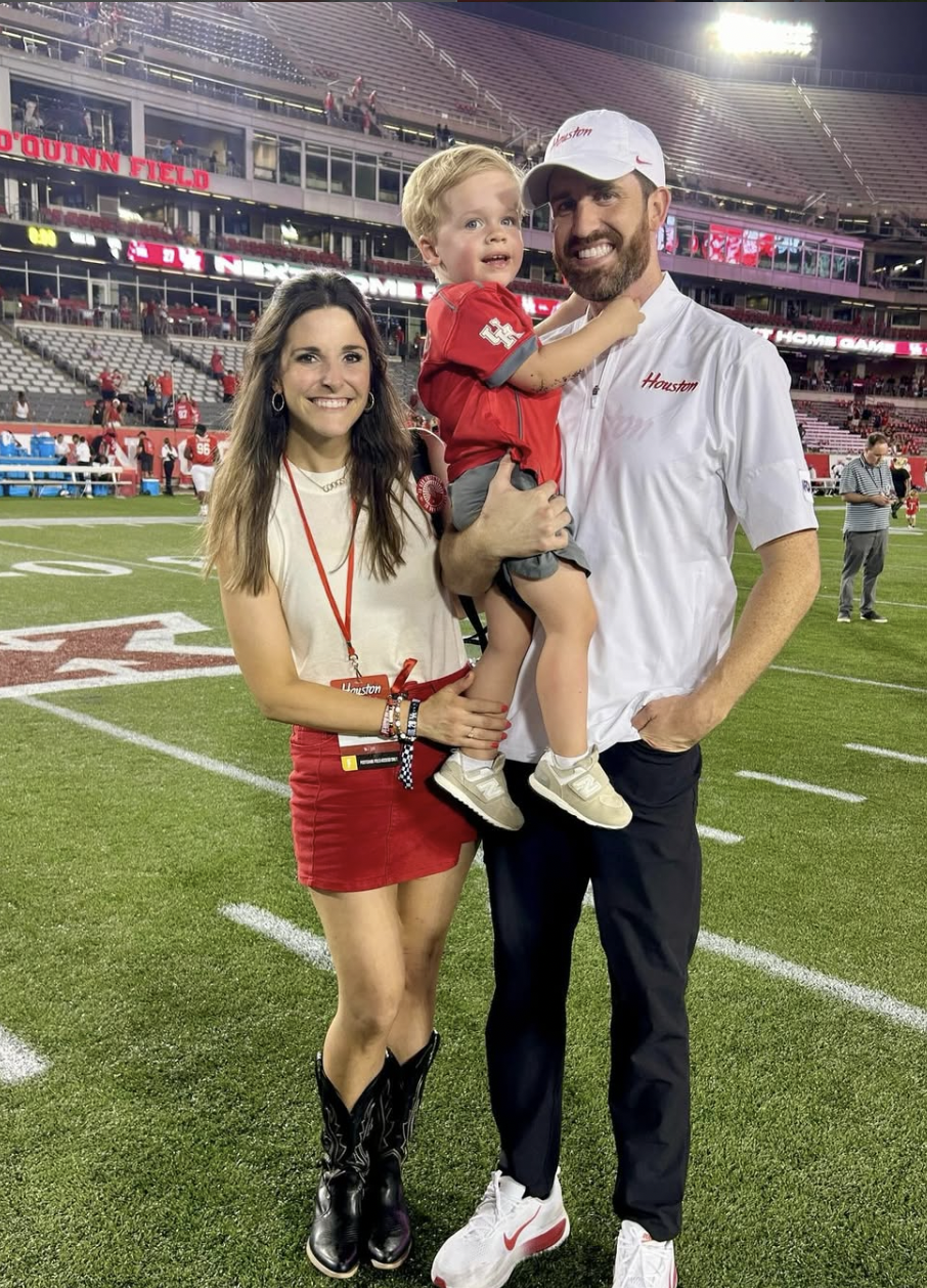 Wes Fritz, his wife Rebecca and son Grant are a huge part of the football family that Willie Fritz has built at Houston.