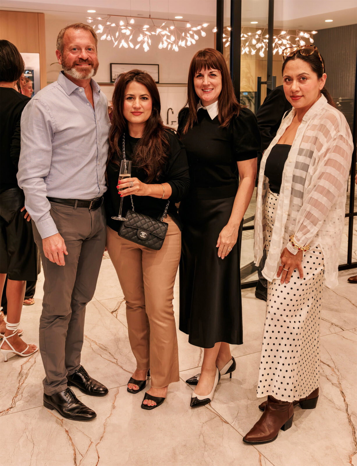 Steven Parker, Talia Gerber, Abbi Parker, Leticia Barrios at PaperCity x BSH October Issue Launch Party (Photo by Kolton King )