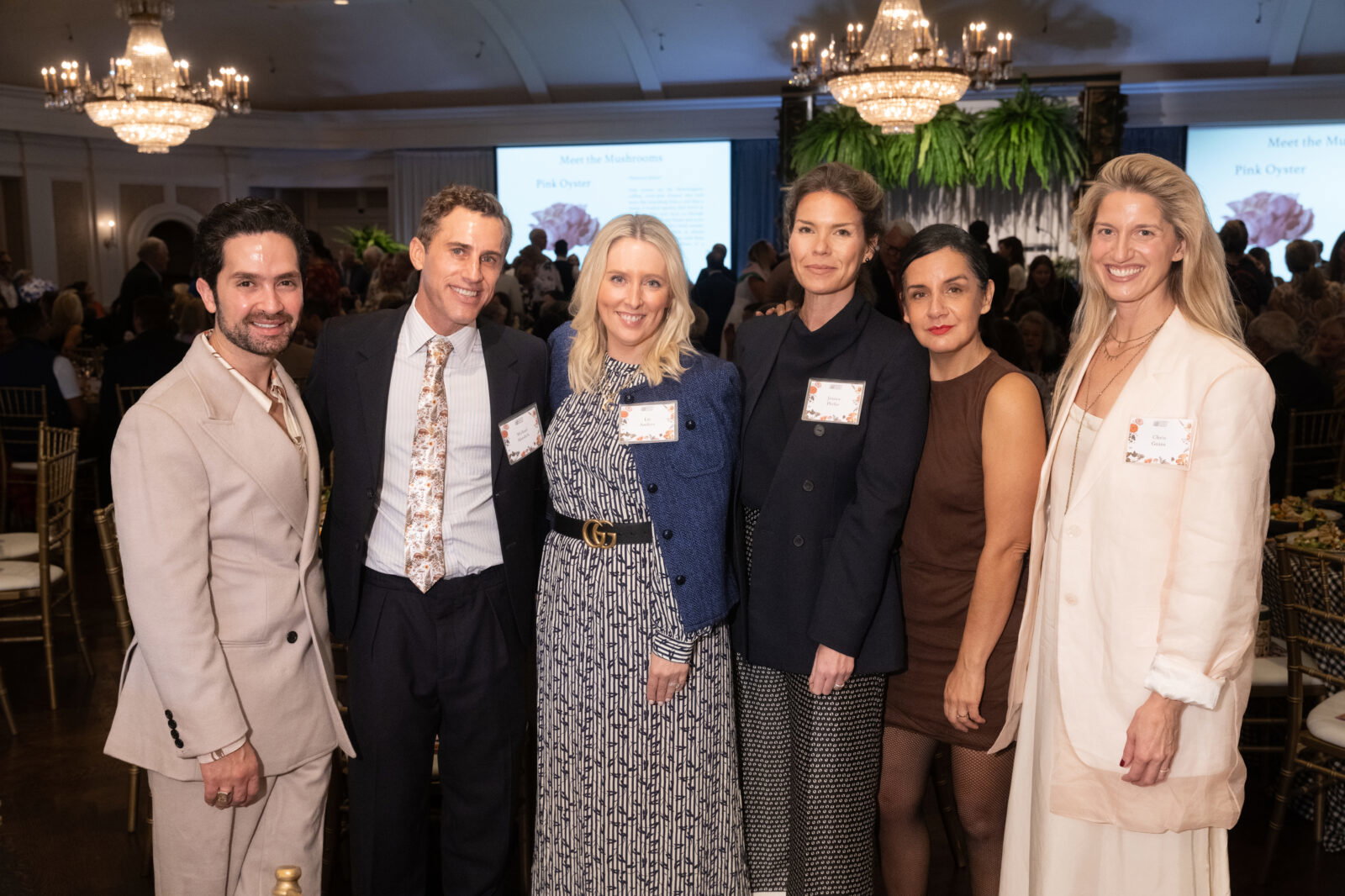 Tarek El-Bjeirmi, Michael Mandola, Liz Anders, Jessica Phifer, Michelle Avina, Chris Goins at the Houston Botanic Garden annual luncheon (Photo by Daniel Ortiz)