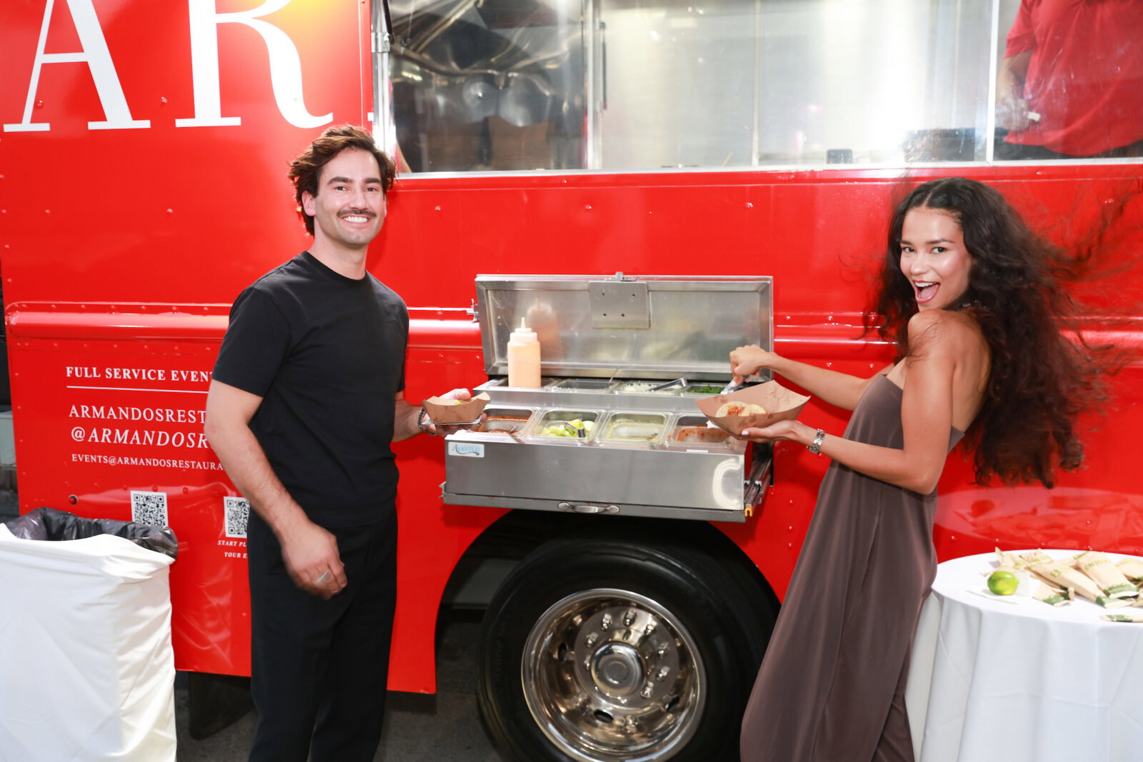 Walker Wright, Liana Vergara with Armandos Taco Truck at the official opening of The Kno (Photo by Priscilla Dickson)